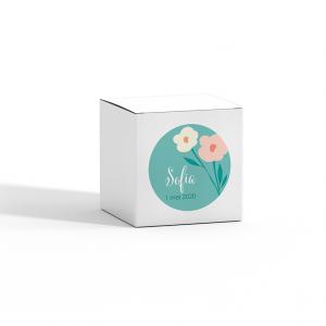 Sticker rond 40mm Pastel bloemetjes