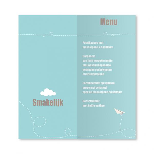Menukaart vliegtuig