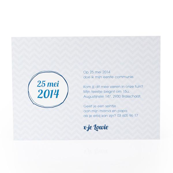 Uitnodiging visgraat blauw