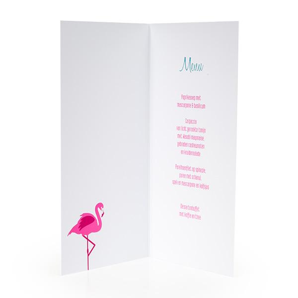 Menukaart flamingo